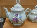 Стар български порцелан барок чайник захарница латиера , снимка 3