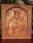 Икона на Св. Богородица - авторска дърворезба, снимка 3