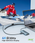 Acer USB C хъб с 4k HDMI, 9-в-1 USB C към Ethernet адаптер, 5Gbps USB-A 3.1 докинг станция, PD 100W, снимка 4