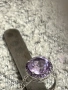 Дамски сребърен пръстен с 3 карата естествен аметист, брилянтна шлифовка!, снимка 4