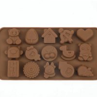 мече лък череши къща сърце двойка силиконов молд форма за шоколадови бонбони лед фондан желирани и д, снимка 1 - Форми - 35745946
