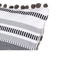 Декоративна  възглавница, Cushion Grey Stripes Pon Pon, 60x40 cм, Многоцветна, снимка 3 - Възглавници - 40995191