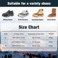 IOOYU Неплъзгащи се шипове за обувки Шипове от неръждаема стомана с 24 зъба за сняг лед туризъм Лов , снимка 6 - Екипировка - 41806034