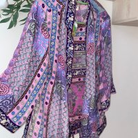Уникално елегантно лятно цветно много пъстро кимоно с етикета one size размер, снимка 6 - Сака - 42020519