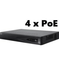 4 Канален NVR с 4 Независими PoE Порта HIKVISION DS-7604NI-K1/4P(B) за до 8 Mегапиксела 4К IP Камери, снимка 1 - IP камери - 41504101