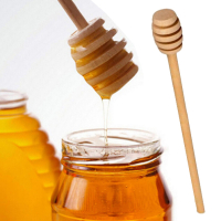 754 Дървена лъжица за мед с дълга дръжка бъркалка за мед 15см, снимка 1 - Прибори за хранене, готвене и сервиране - 24284103