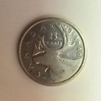 Канада 25 цента 1940 година  е111, снимка 1 - Нумизматика и бонистика - 42429473
