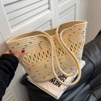 Плетена чанта тип кошница Beige, снимка 14 - Чанти - 41477465