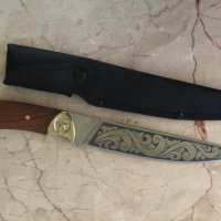 Ловен нож Пантера с гравирани флорални елементи на острието Ст 65х13, снимка 8 - Ножове - 33795346