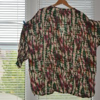 Дълга лятна риза/туника - бяло, зелено и червено, снимка 2 - Ризи - 41906315