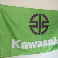 Kawasaki знаме флаг мотори пистов ендуро реклама скорост Кавазаки, снимка 2 - Декорация за дома - 40981338
