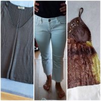 Дамски лот дънки, потник и блузка с дълъг ръкав, снимка 1 - Комплекти - 39303866