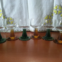 Ретро стъклени чаши цветно стъкло , снимка 8 - Антикварни и старинни предмети - 44927570