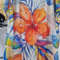 Туника-рокля за плажа в модерни цветни принтове и в свободна права кройка, универсален размер, снимка 9 - Туники - 44751532