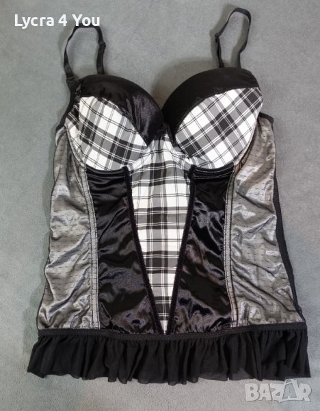 75/80В дамски корсет с черен сатен, снимка 1