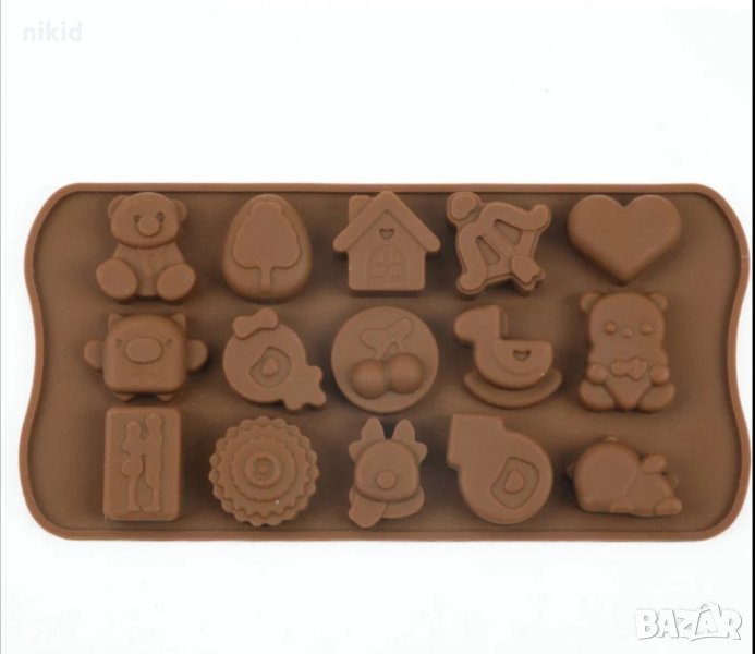 мече лък череши къща сърце двойка силиконов молд форма за шоколадови бонбони лед фондан желирани и д, снимка 1