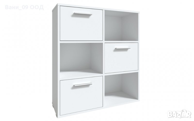 Бял шкаф с рафтове и чекмеджета , снимка 1