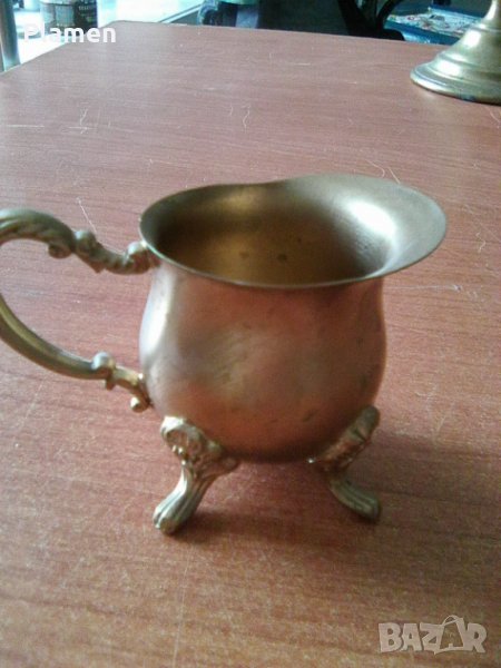 Месингова каничка за мляко или сметана, снимка 1