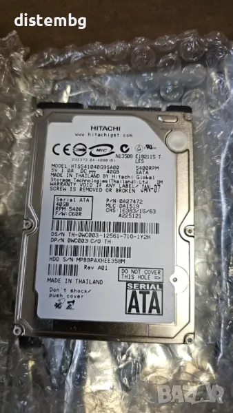Хард диск за лаптоп IDE 40GB 5400rpm 2.5", снимка 1