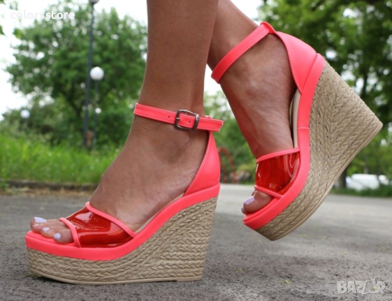 Сандали на платформа - циклама - 613, снимка 1