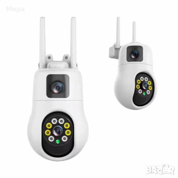 Смарт PTZ WiFi камера за външен монтаж 2x 3MP, ICSee, снимка 1