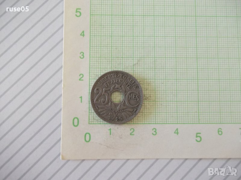 Монета "25 CMES / сантима / - Франция - 1925 г.", снимка 1