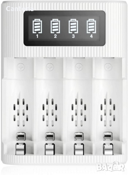 EBL интелигентно бързо зарядно устройство за батерииAA AAA, 4 слота, Type C и micro USB вход, снимка 1