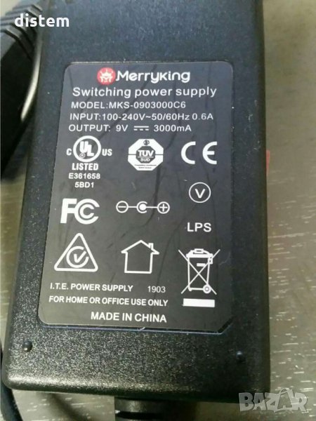 АДАПТОР  9V/3000MA 5.5/2.1 , снимка 1