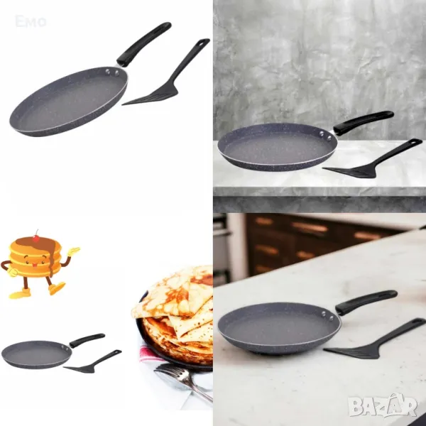 Тиган за палачинки с шпатула - Oliver Voltz OV51322H26S, 26см, Мраморно покритие, Индукция, снимка 1