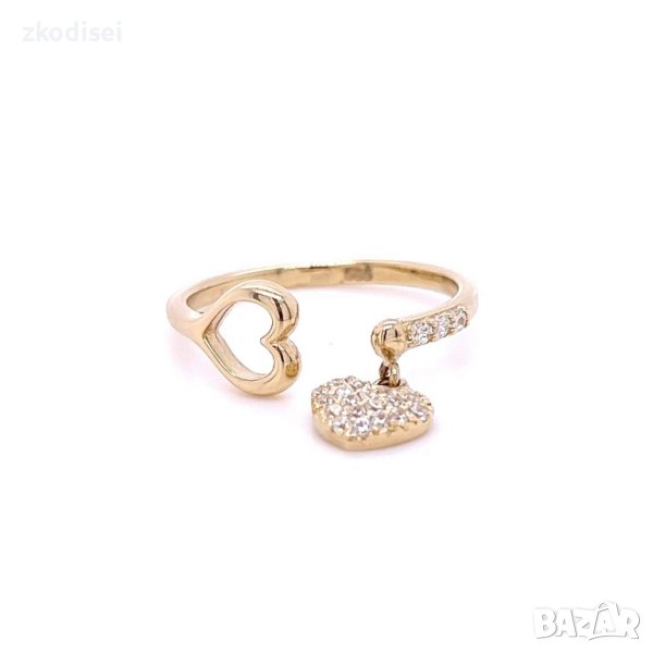 Златен дамски пръстен 2,30гр. размер:56 14кр. проба:585 модел:21935-4, снимка 1