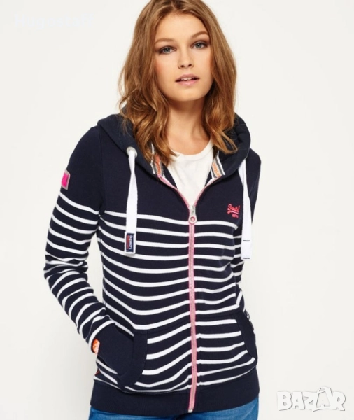 Оригинален Superdry Дамски суичър худи горнище качулка цип S, снимка 1