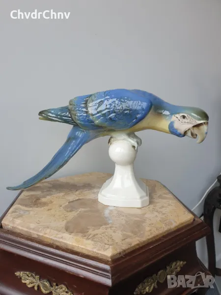 Royal Dux Bohemia статуетки 33-37-40см/Роял Дюкс Бохемия стара порцеланова фигура/папагал-фазан-слон, снимка 1