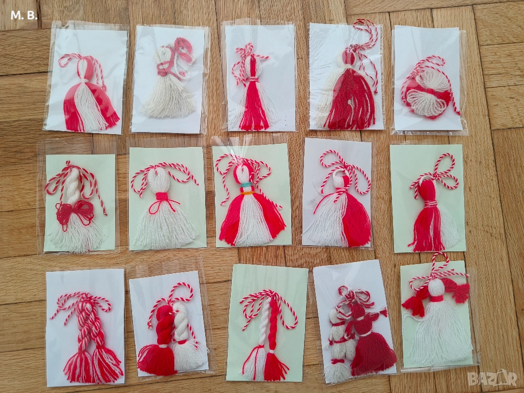 Ръчно изработени мартеници традиционни - 600 бр. - уникални модели, снимка 1