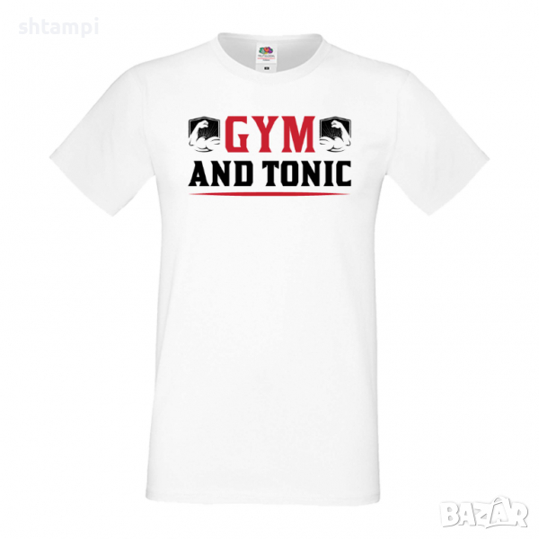 Мъжка Фитнес тениска Gym and tonic Gym,спорт,Щанги,Тренировки,Спортуване,Gym., снимка 1