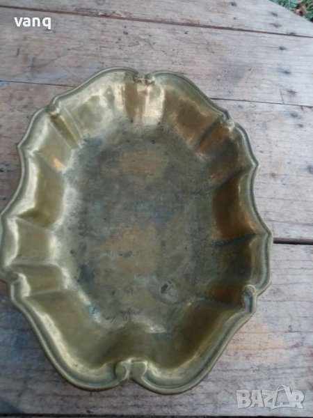 Винтидж месингова чиния немска 60-те години от средата на века, снимка 1