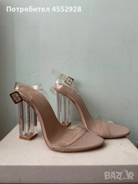Дамски сандали с прозрачен ток, снимка 1
