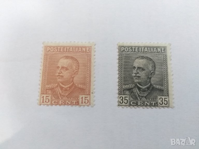 Пощенска марка 2бр Италия 15 и 35 цента, снимка 1
