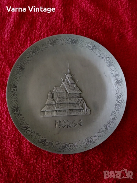 Колекционерска метална чиния NORGE Норвегия., снимка 1