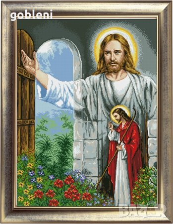 гоблен "ПРЕД РАЙСКАТА ВРАТА" Д46 - размери 27*36 см,; 33 цвята; 39 лв., снимка 1