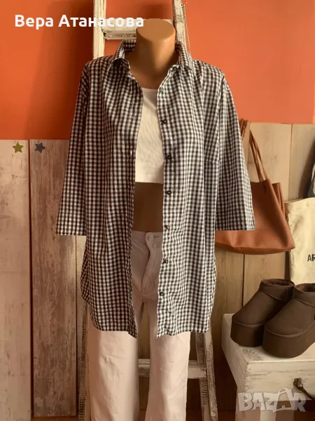 🥼🍒💄 Риза с 3/4 ръкави в свободна кройка🍓, снимка 1