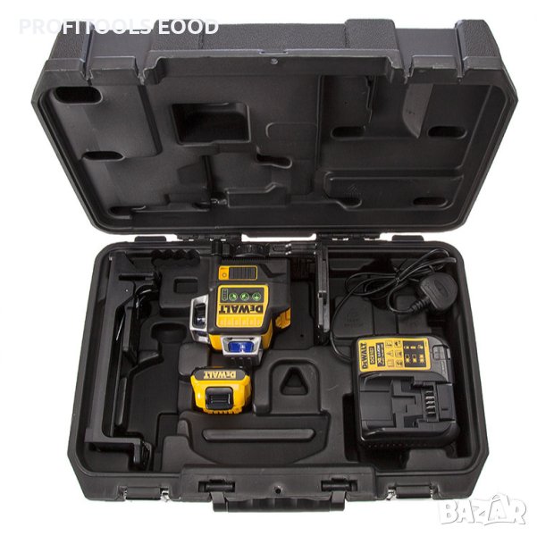 Нивелир лазерен линеен DeWALT DCE089D1G с 3 лъча с 1 батерия и зарядно, снимка 1