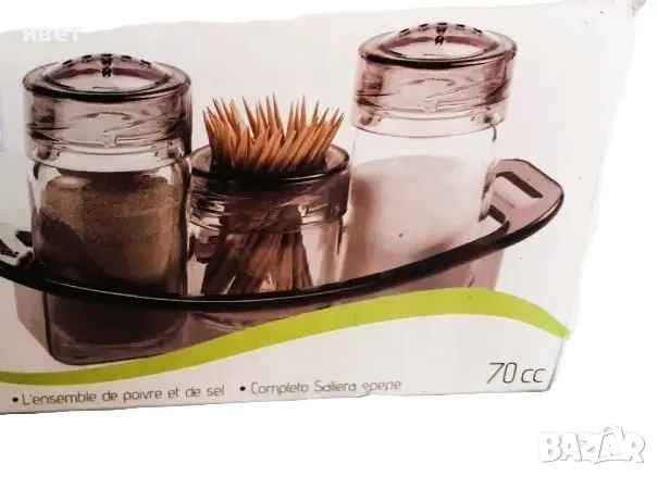 Нов комплект за подправки,клечки за зъби с подложка, снимка 1