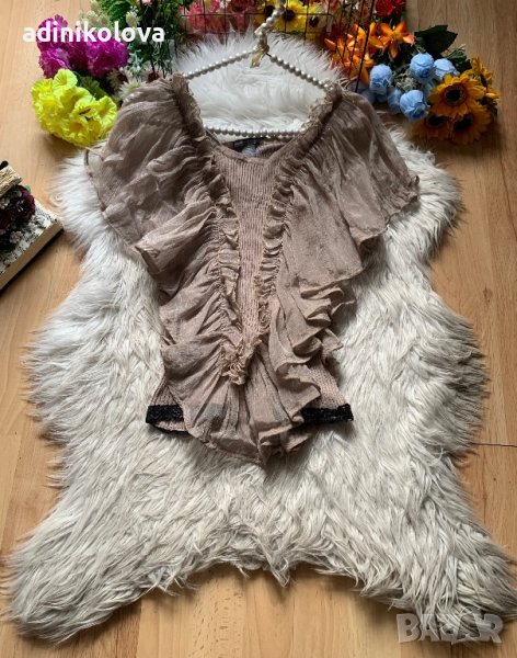 Рипсена блуза с къдрици , снимка 1