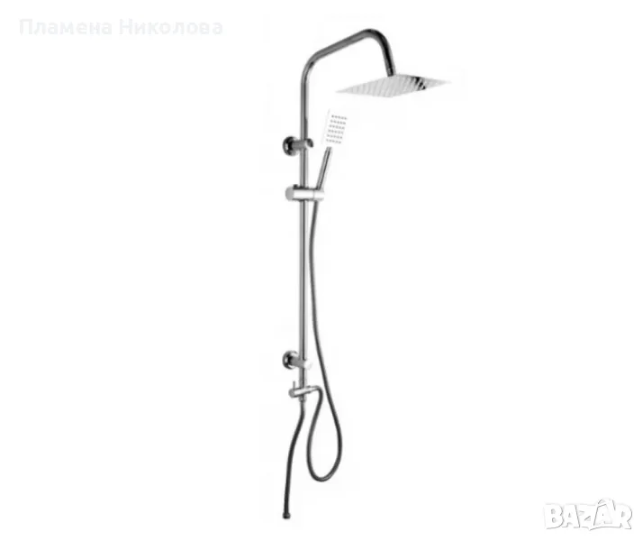 Хромиран горен душ комплект, смесител тип дъждовен душ Schütte, снимка 1
