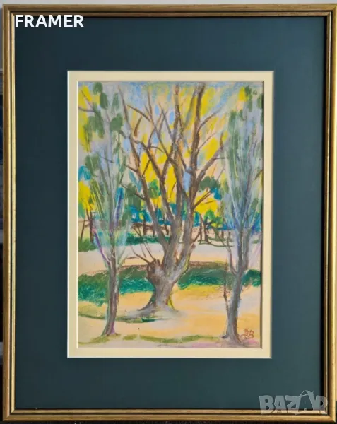 Димитър Вълканов 1907-1997 Пейзаж Гора 1970те години, снимка 1