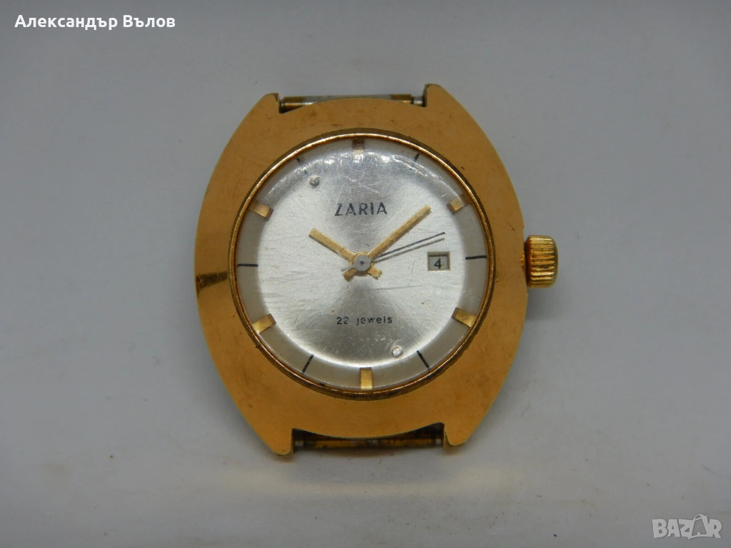 Стар Позлатен Часовник Заря Дамски 10 микрона, снимка 1