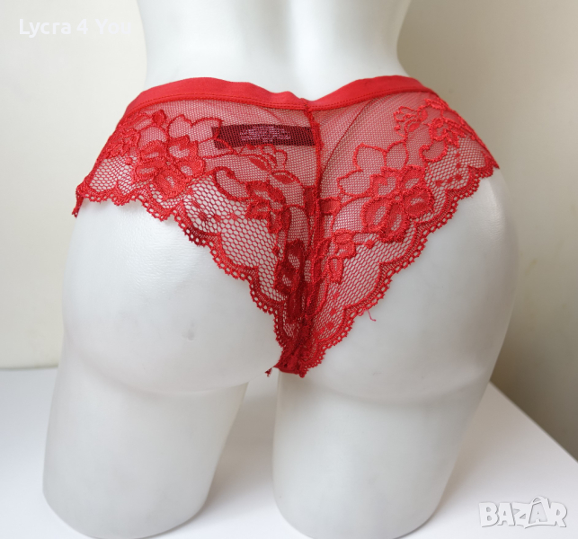 Secret Possessions L луксозни червени дантелени бразилиани, снимка 1