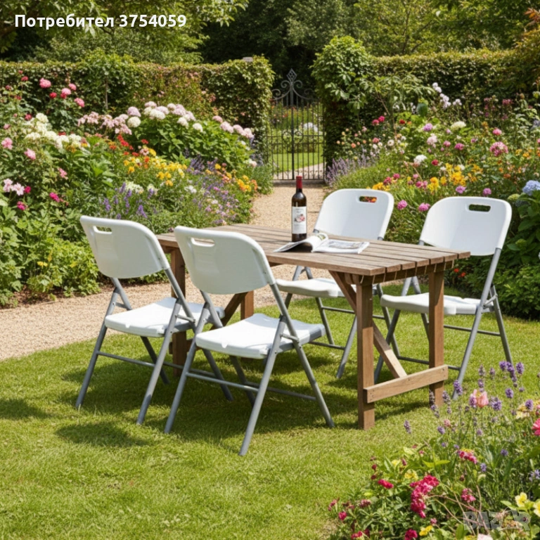 Комплект 4 броя сгъваеми кетъринг столове за градина и събития - удобни и издръжливи, снимка 1