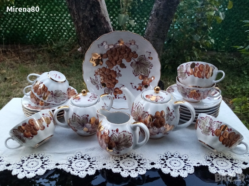 * Золотой виноград - ЛФЗ * - пълен сервиз за чай !, снимка 1