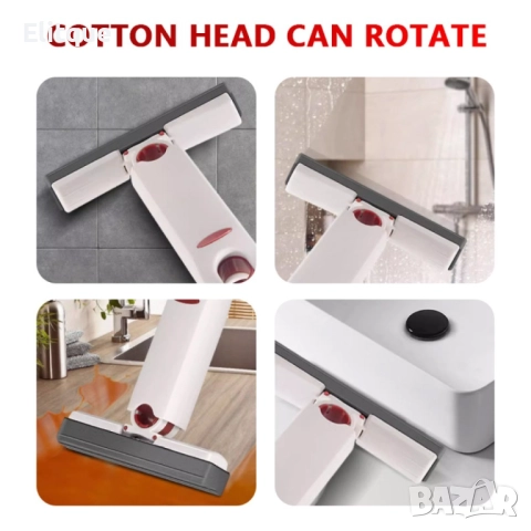 Преносим мини моп, M O P LINE, система за автоматично изстискване, 1 гъби в комплекта, бял, снимка 6 - Други стоки за дома - 52905498